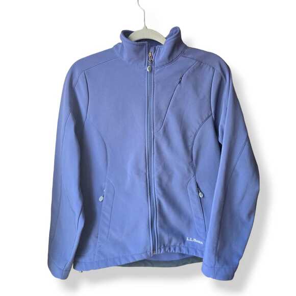 LL Bean Women's Lavender Jacket Size M Soft Shell Fleece Full Zip Pockets - Picture 1 of 8